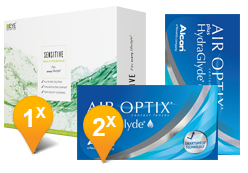 Air Optix plus HydraGlyde & EyeDefinition SENSITIVE Promo Pack